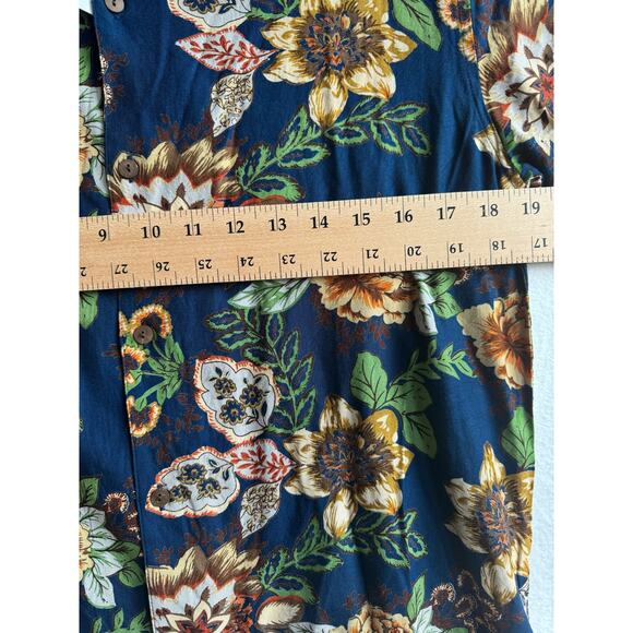 Raga Man Shirt Sample Tags Med Blue and Yellow Short Sleeve Button Down Casual - Picture 5 of 6